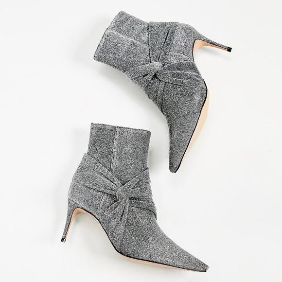 ๐ BNIB Schutz | Adryen Glitter Booties | Prata Silver | Pointed Toe - Picture 2 of 15